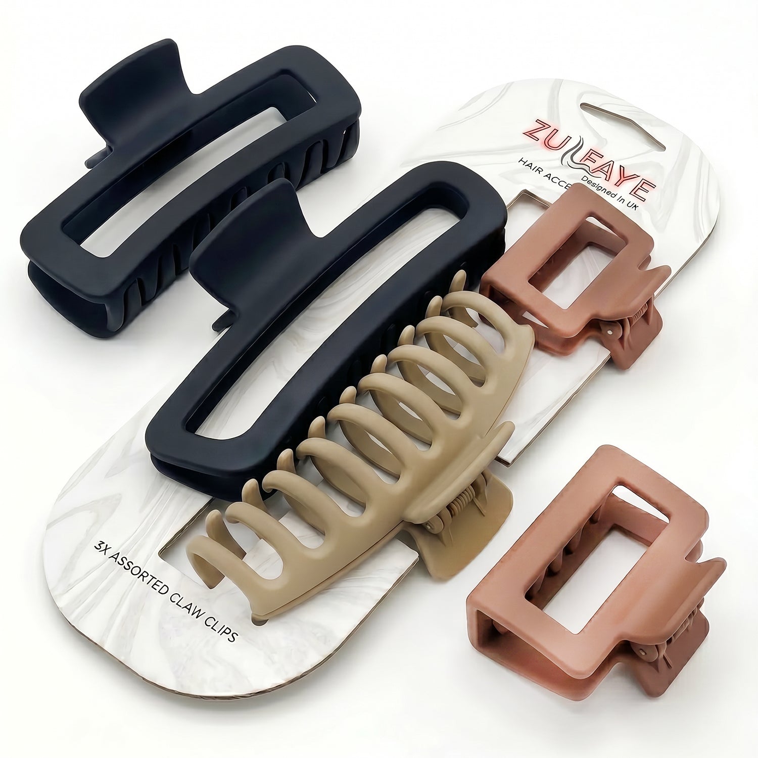 3 Assorted Claw clips for women - Hair Accessories for your daily hair do