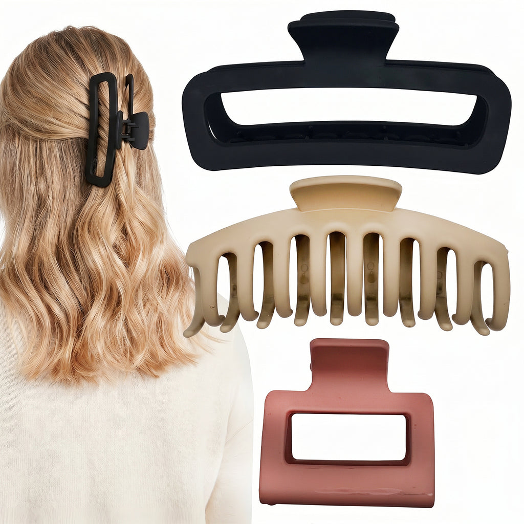 3 Assorted Claw clips for women - Hair Accessories for your daily hair do