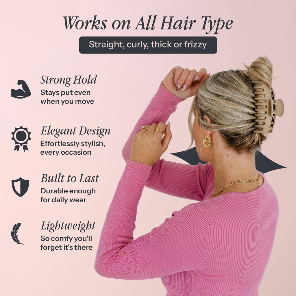 3 Assorted Claw clips for women - Hair Accessories for your daily hair do
