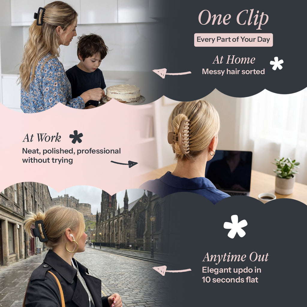 3 Assorted Claw clips for women - Hair Accessories for your daily hair do