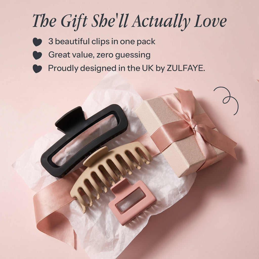 3 Assorted Claw clips for women - Hair Accessories for your daily hair do