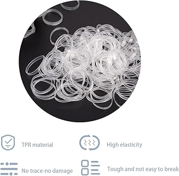 Zulfaye Clear Hair Elastics - Women Hair Accessories - 250pcs