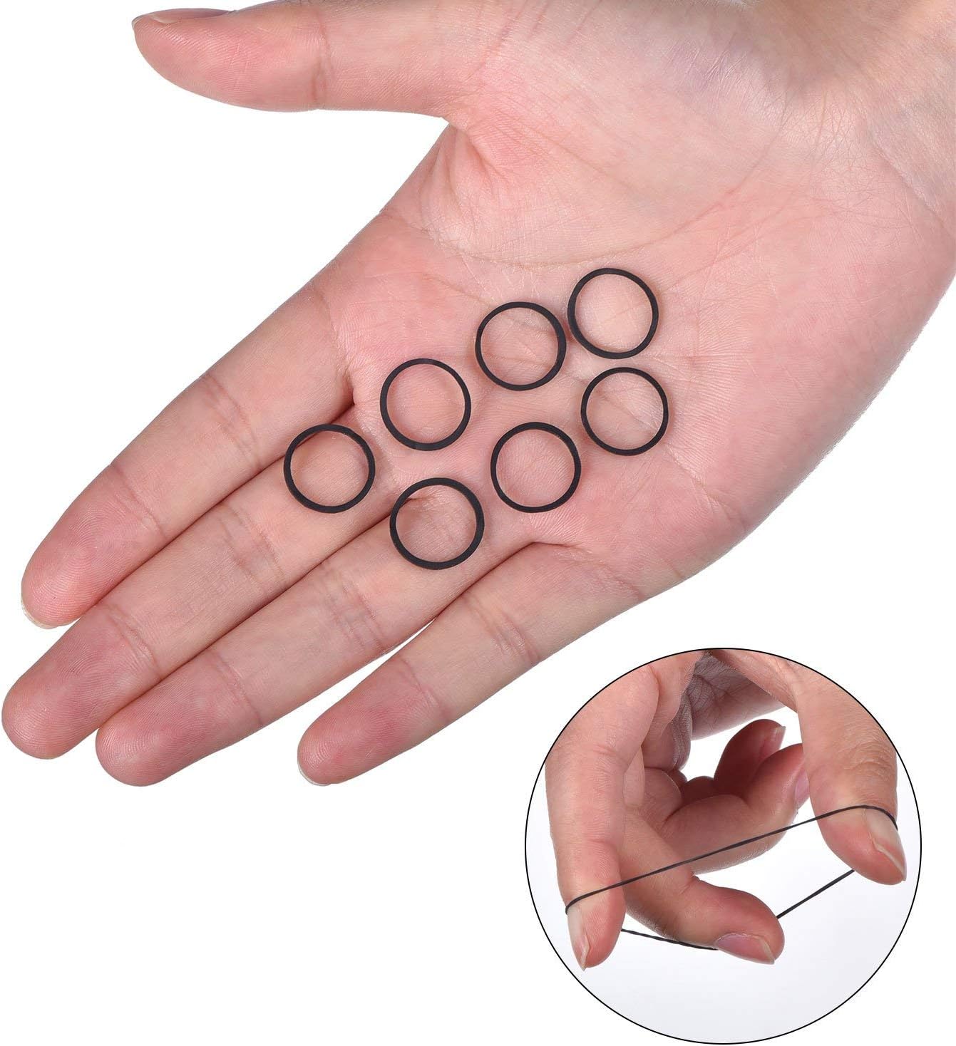 Zulfaye 250 Hair Elastics, Strong No Damage Hair Ties for Women & Kids – Black