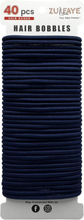 Zulfaye Navy Hair Bands for Women, Hair Bobbles for Thick Hair, 4mm Snag Free Hair Band, School friendly Hairbands