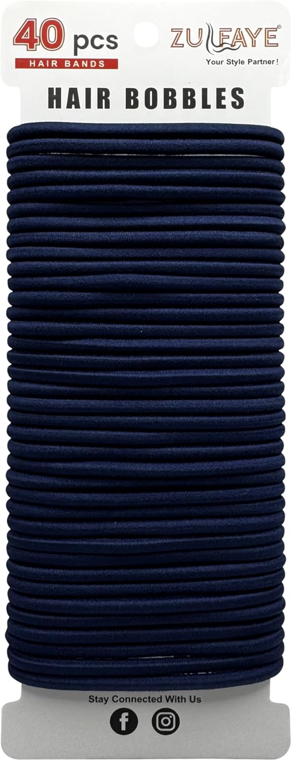 Zulfaye Hair Bands, Hair Accessories for girls, Hair Bobbles for Thick Hair, 4mm Snag Free Elastic Hairbands no Damage Hair Ties