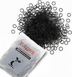 Zulfaye 250 Hair Elastics, Strong No Damage Hair Ties for Women & Kids – Black